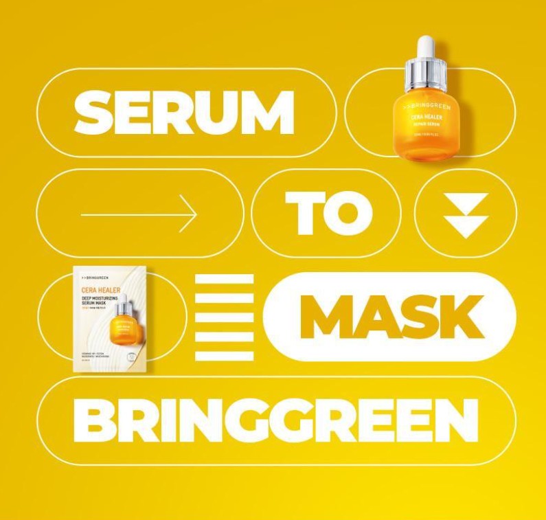 BRING GREEN Cera Healer Deep moisturizing serum masks 5 Sheets