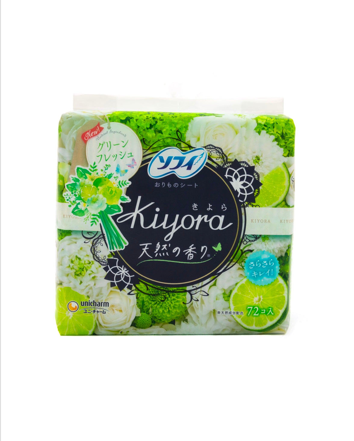 UNICHARM SOFY KIYORA Cotton panty liners 72PCS
