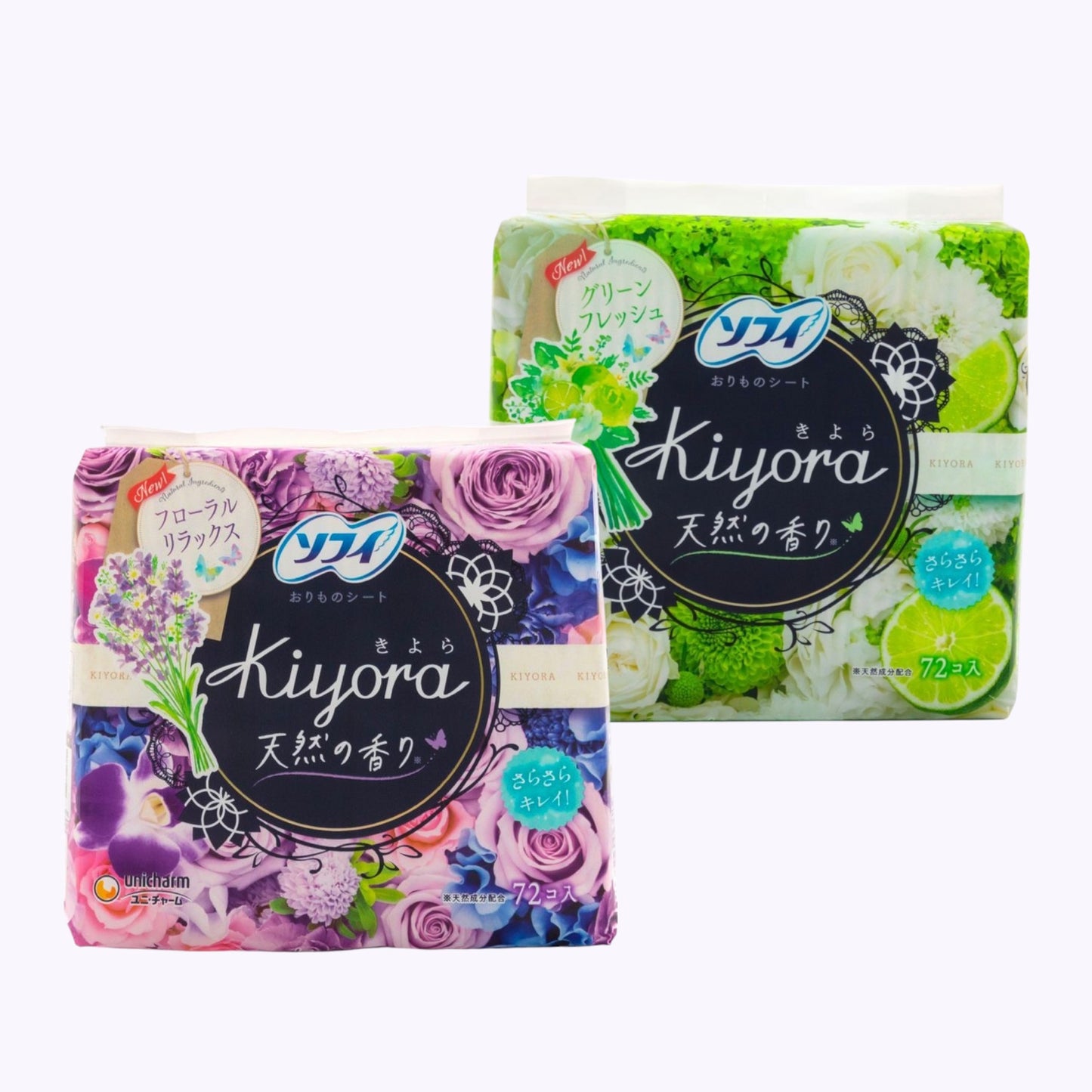 UNICHARM SOFY KIYORA Cotton panty liners 72PCS
