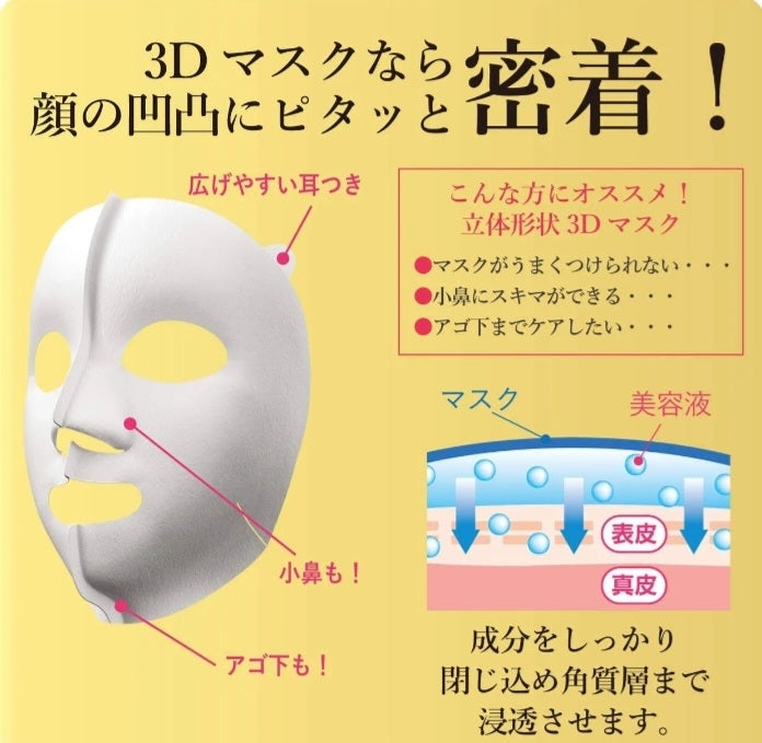 KRACIE HADABISEI 3D Face Mask Aging-Care Moisturizing 4 Sheets