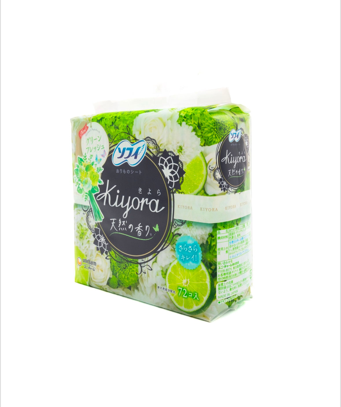 UNICHARM SOFY KIYORA Cotton panty liners 72PCS